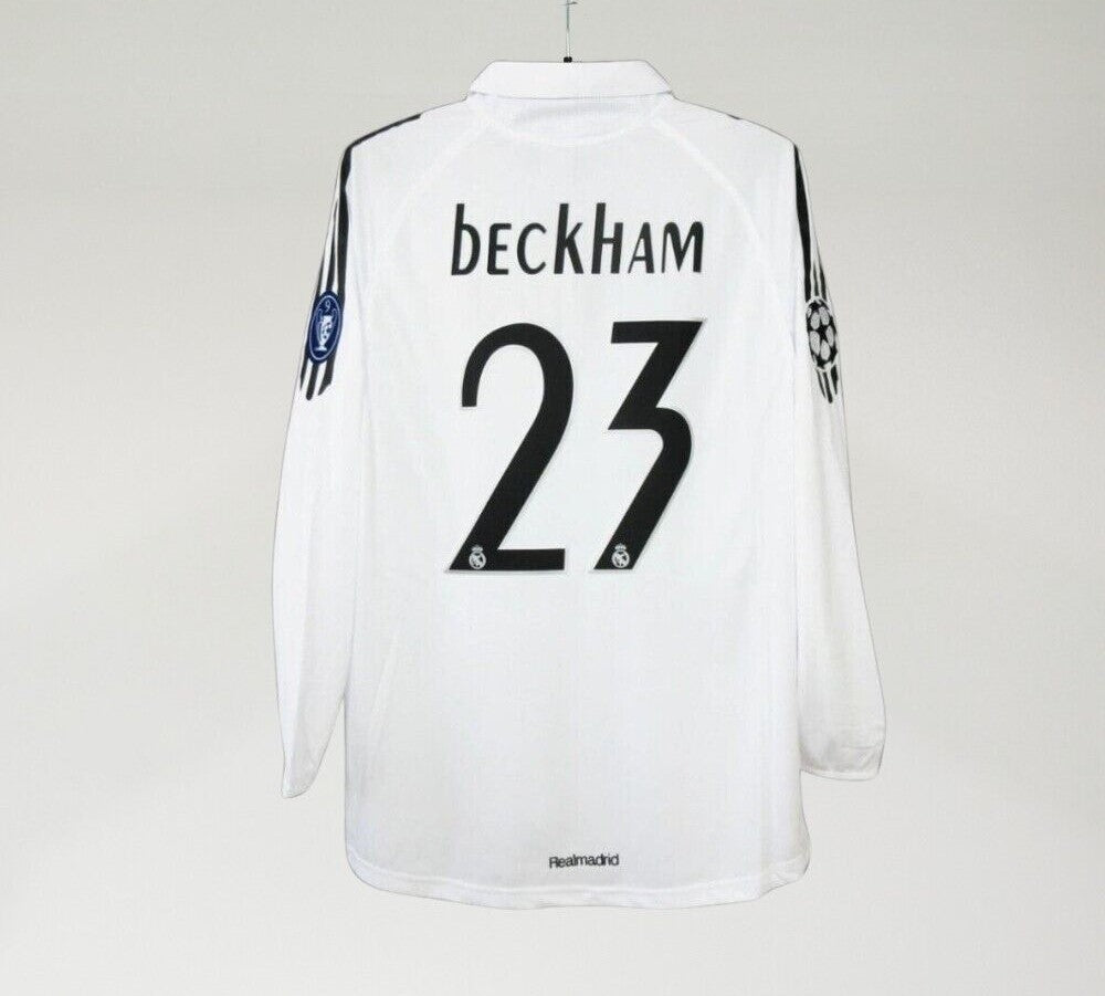 REAL MADRID 2005-06 DAVID BECKHAM 23 RETRO HOME JERSEY